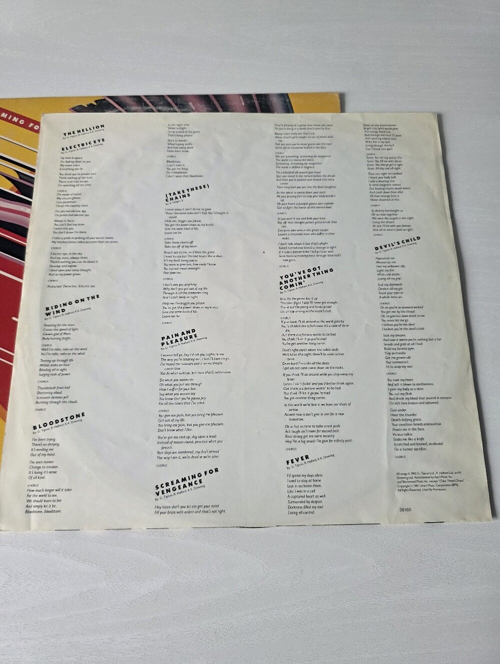 Vintage Judas Priest Screaming For Vengeance Vinyl LP Columbia Records 1982 - Picture 10 of 14